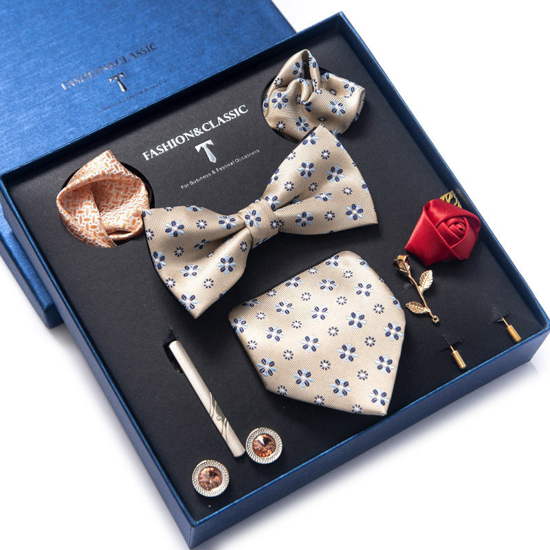 Tie 8-Piece Bow Tie and Necktie Set for Men