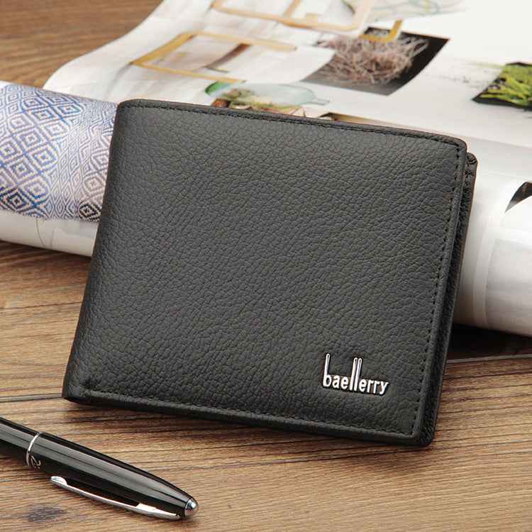 Genuine Leather Coin Purse for Men - Two-Fold Short Design