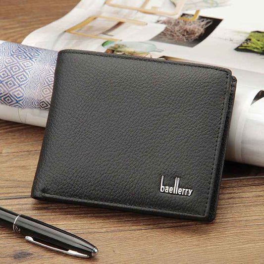 Genuine Leather Coin Purse for Men - Two-Fold Short Design