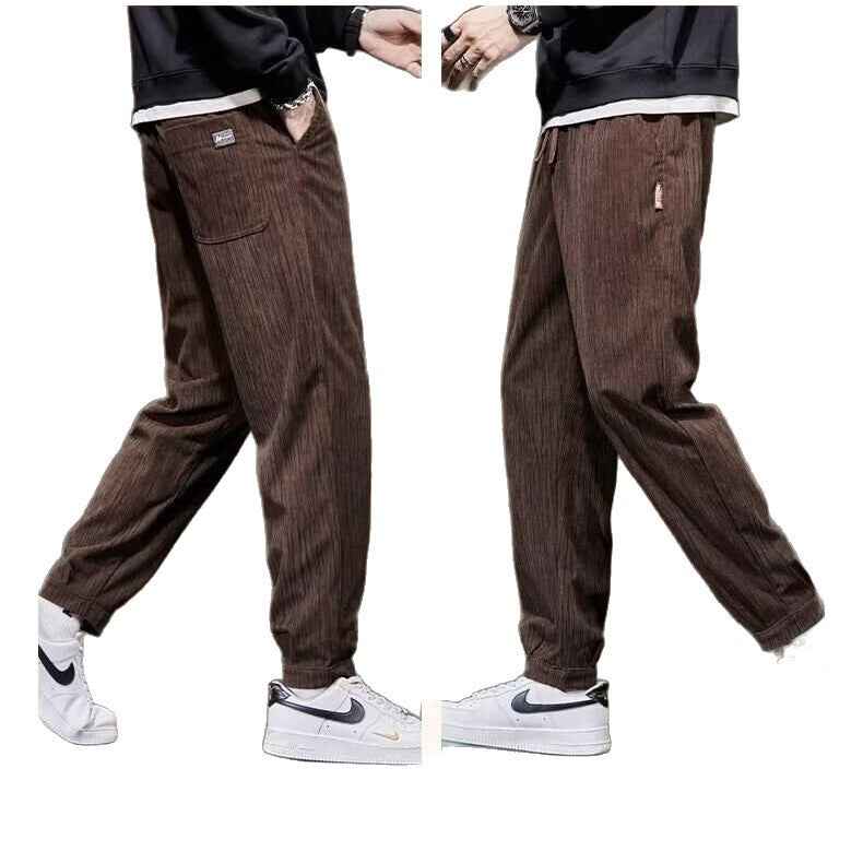 Men's Elastic-Waist Jogger Pants for Autumn Comfort and Style