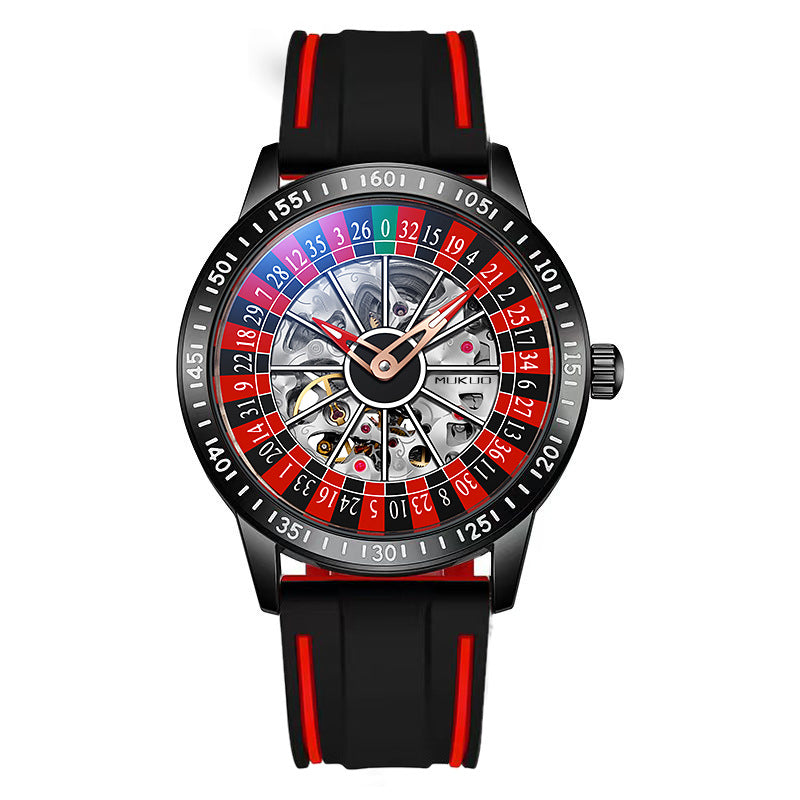 MUKUO Wooden Wide Gamble Plate Men's Fully Automatic Mechanical Watch - Neon North Clothing