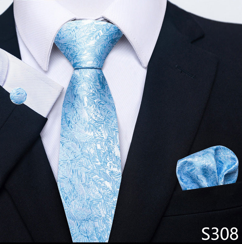 Men's Formal Wear Tie Set with Creative All-Match Scarf and Cuff Buckle - Neon North Clothing