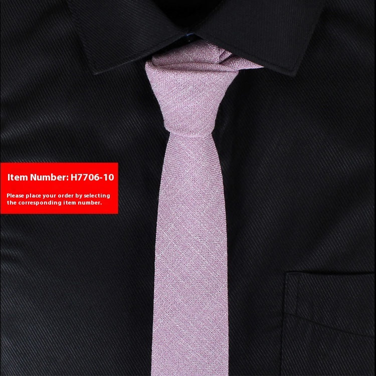 Solid Color Monochrome Narrow Cotton Tie Only - Neon North Clothing