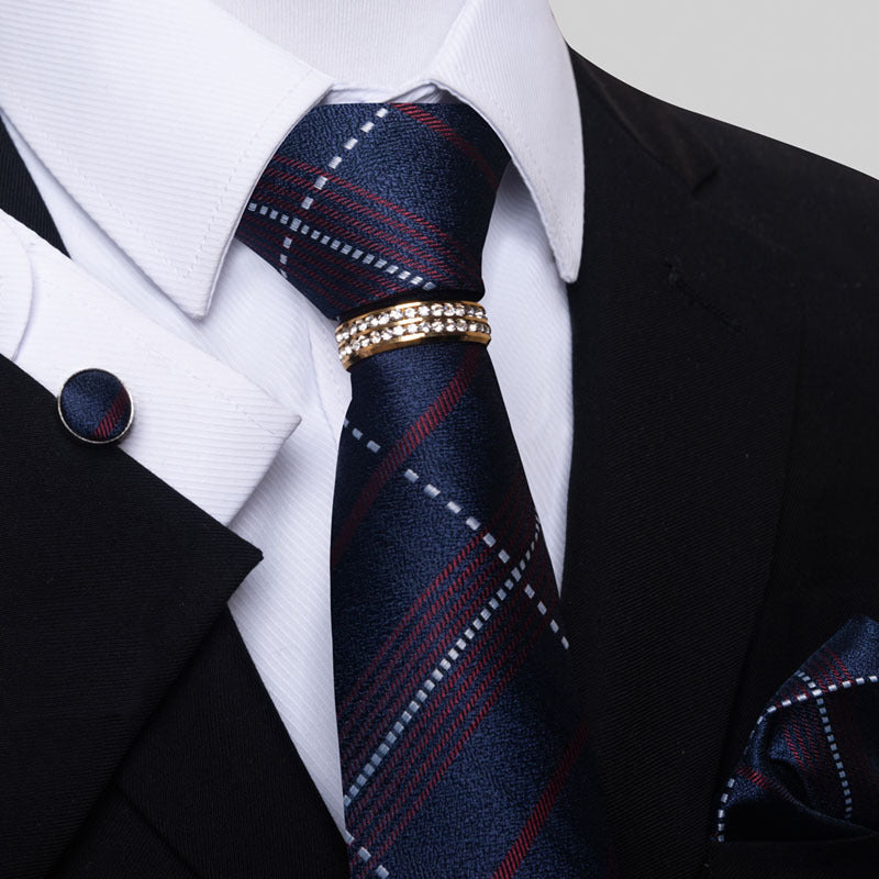 Multi Colored Striped Tie Set with Floral Design for Men - Neon North Clothing