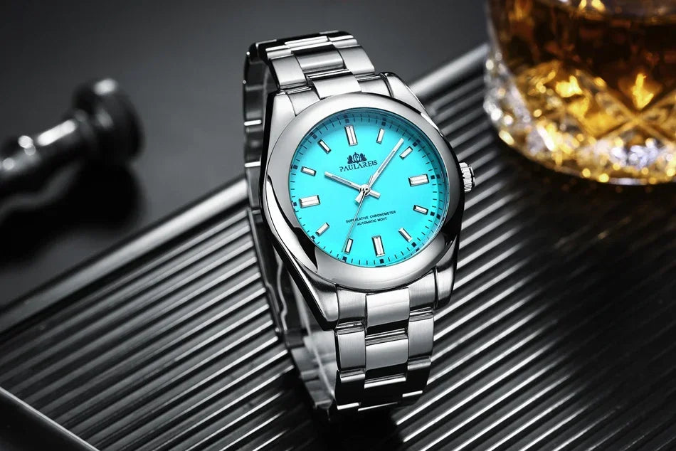 PAULARIES Automatic Watch for Men Mechanical Stainless Steel Luxury - Neon North Clothing