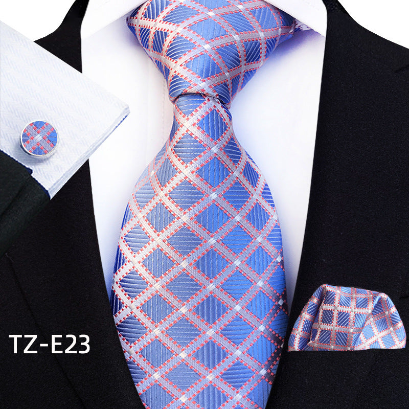 Paisley Tie Set with Square Scarf and Cufflinks - Three-Piece Accessory Set - Neon North Clothing