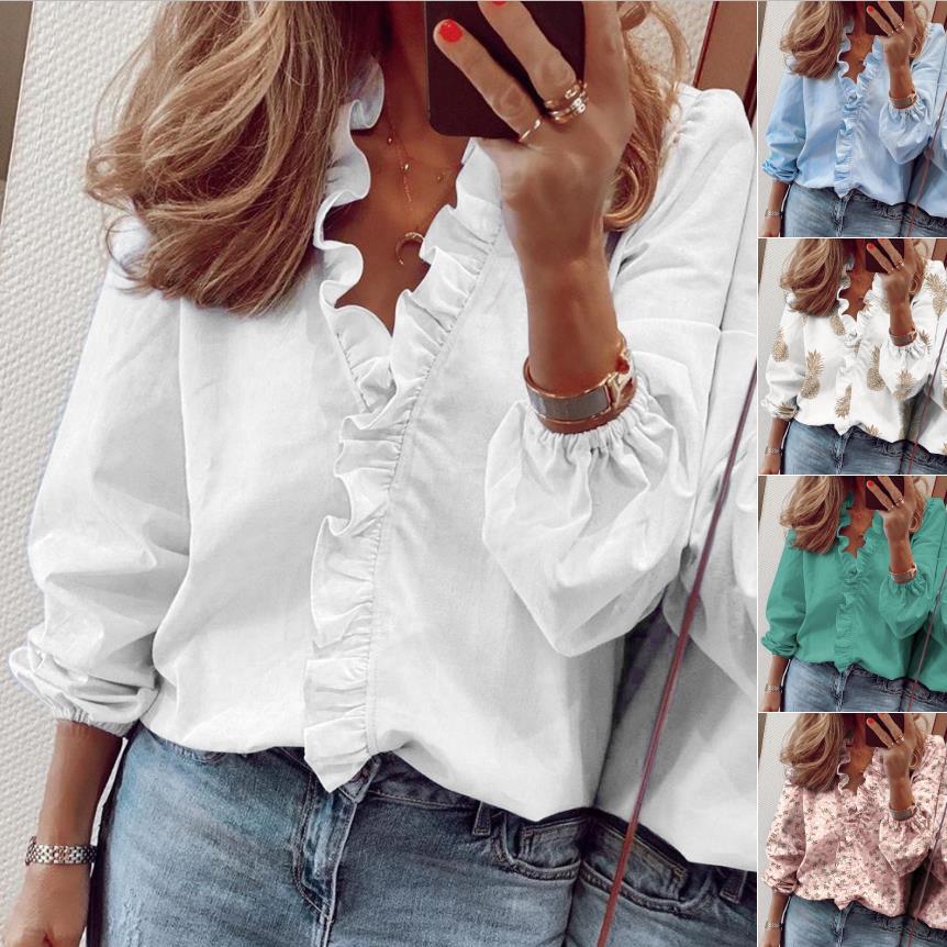 New Long Sleeved Ruffled Shirt for Effortless Style - Neon North Clothing