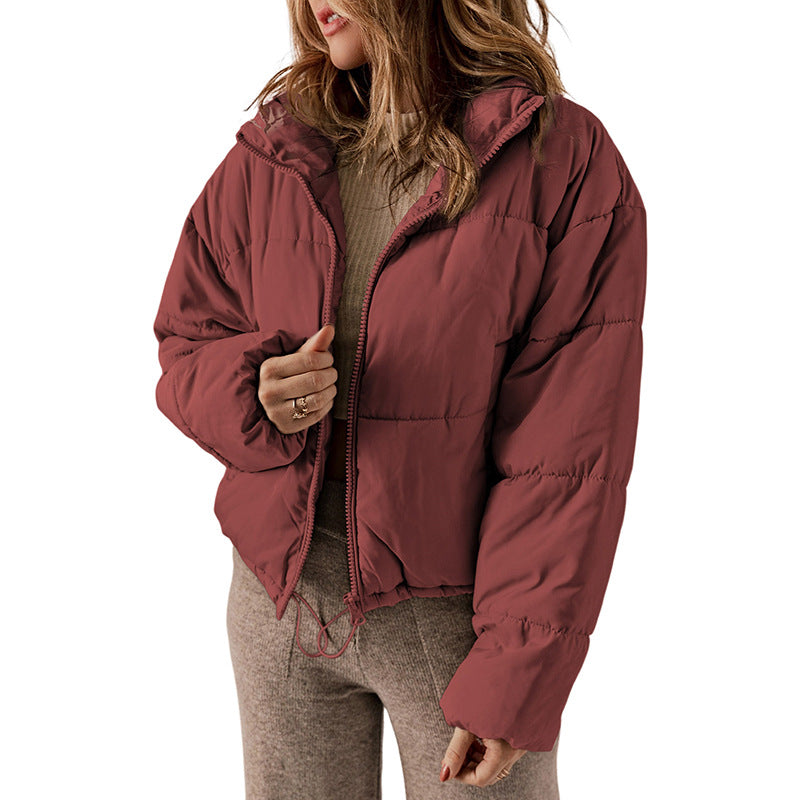 Thickened Warm Leisure Women's Cotton-Padded Jacket with Stand-Up Collar