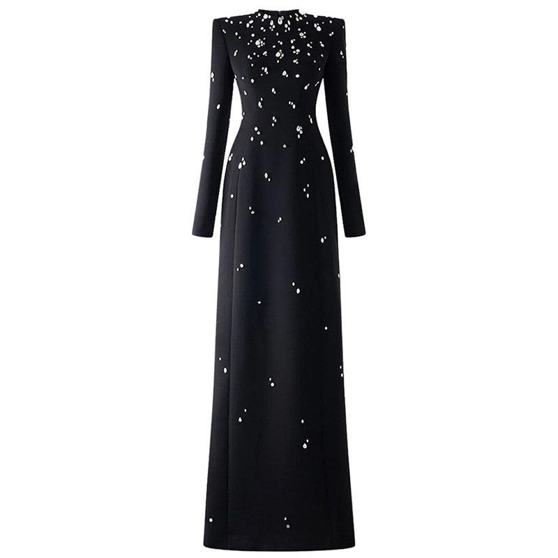 Elegant Long-Sleeve Maxi Dress for Timeless Sophistication and Style - Neon North Clothing