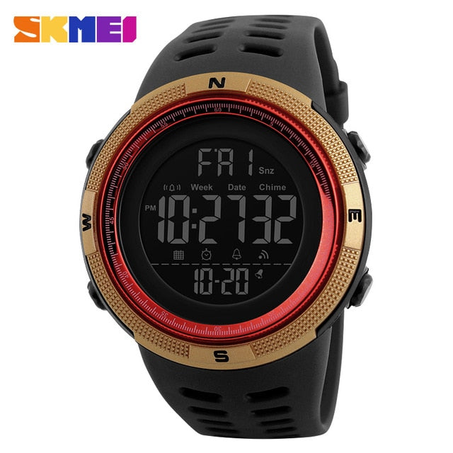 Men's Digital Military Dive Watch - 50m Waterproof Sports LED Timepiece - Neon North Clothing