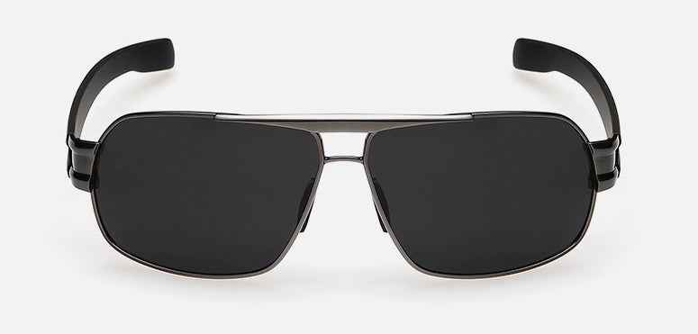 Polarized Square Sunglasses for Men - Metal Frame Stylish Eyewear