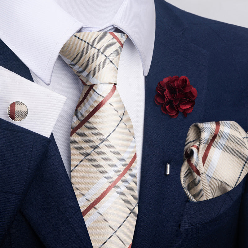 Men's Tie and Pocket Square Set with Pin - 2 Piece Suit Combo - Neon North Clothing