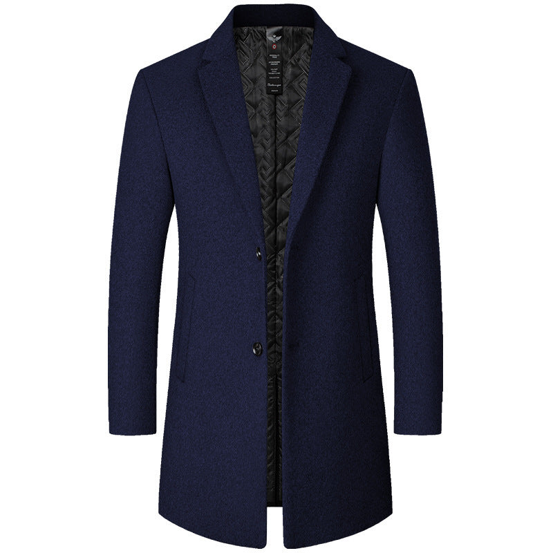 Mens Wool Coat - Mid-Length Casual Coat