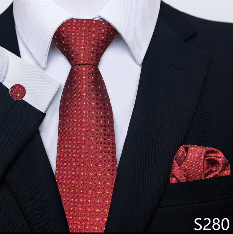 Men's Formal Wear Tie Set with Creative All-Match Scarf and Cuff Buckle - Neon North Clothing