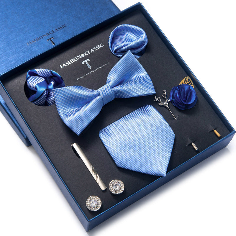 Tie 8-Piece Bow Tie and Necktie Set for Men