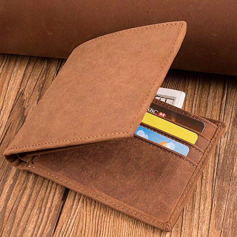Men's Crazy Horse Leather Wallet - Grandson Version