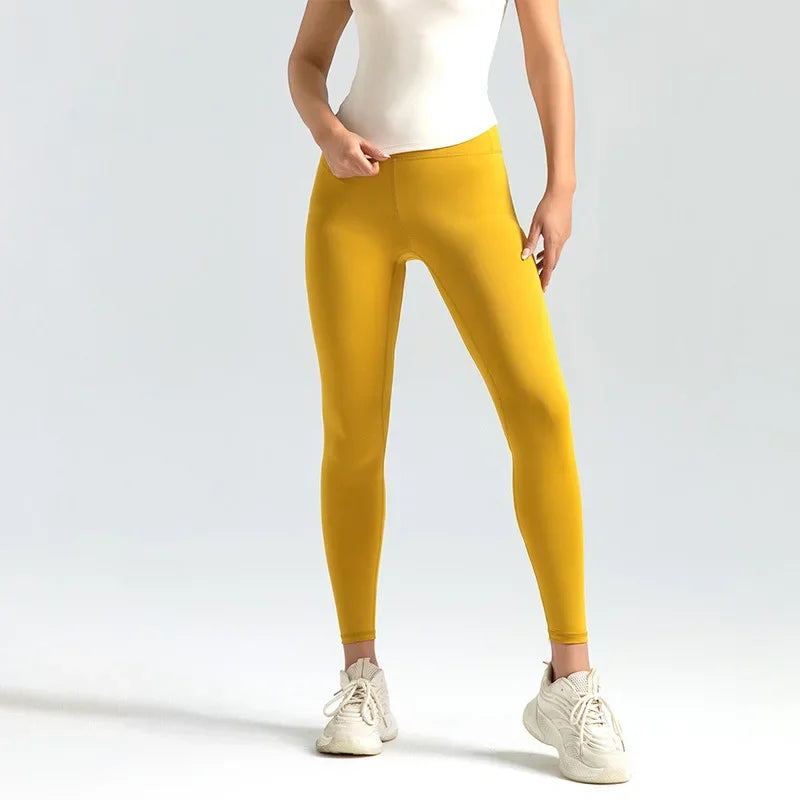 Leggings de gym taille haute sans coutures, effet push-up pour femmes