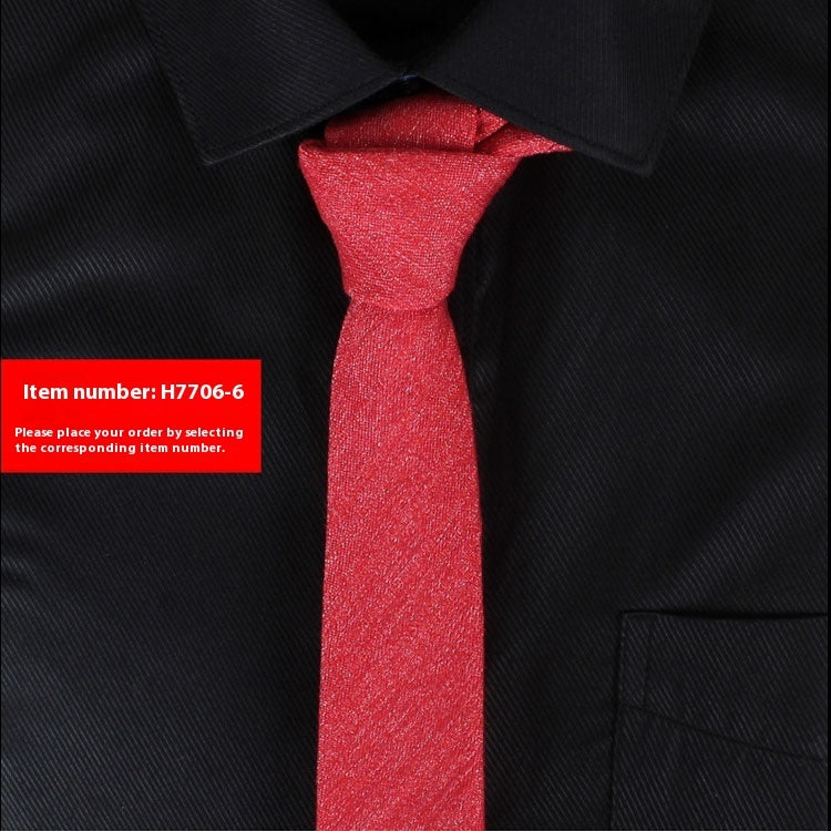 Solid Color Monochrome Narrow Cotton Tie Only - Neon North Clothing