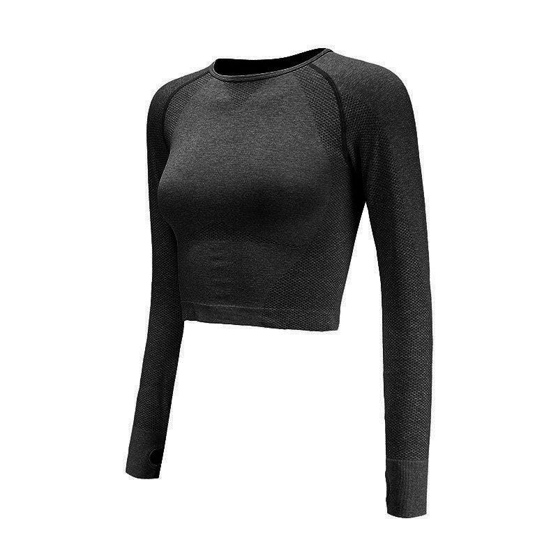 Haut de gym ajusté à manches longues sans coutures Vital Seamless avec passe-pouces