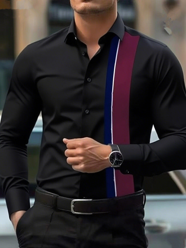 Mens Digital-Print Slim Fit Shirt for Effortless Casual Style