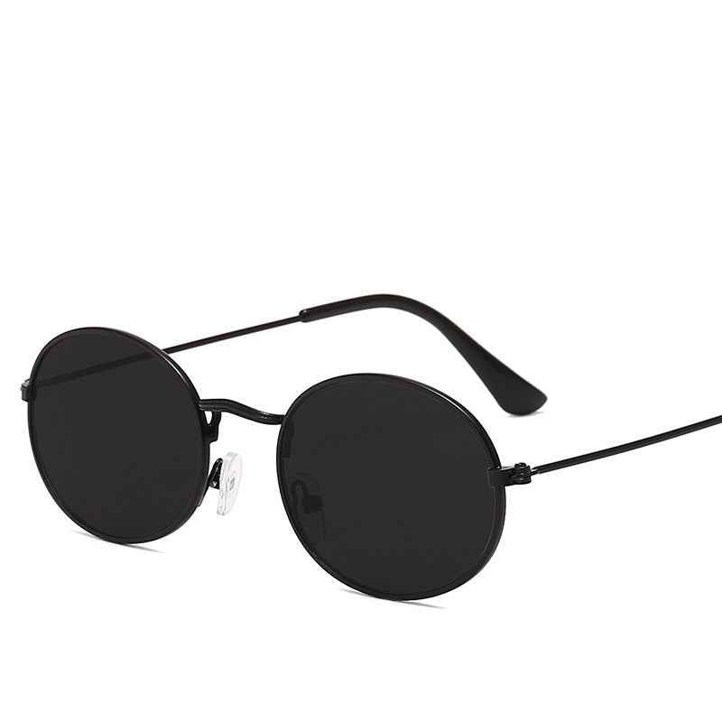 New Trend Retro Round Frame Sunglasses for Men and Women - Metal Water Drop Oval Sunglasses