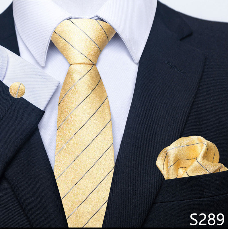 Men's Formal Wear Tie Set with Creative All-Match Scarf and Cuff Buckle - Neon North Clothing
