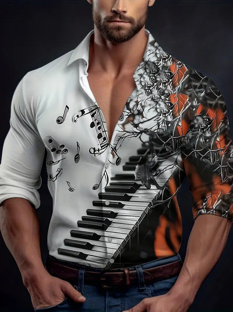 3D-Printed Long-Sleeve Shirt - Slim Fit Design for Effortless Style, No Iron Needed