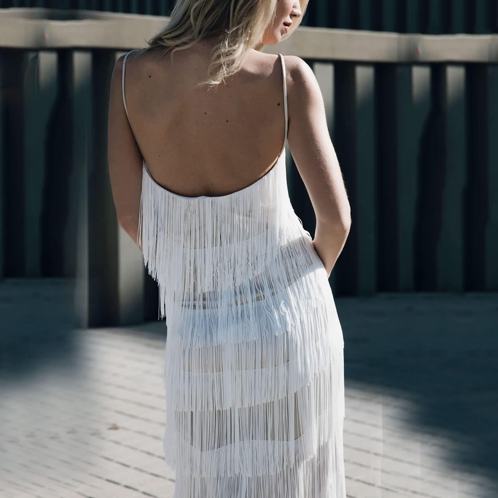 New Multi-Layer Tassel Dress for Women - Neon North Clothing