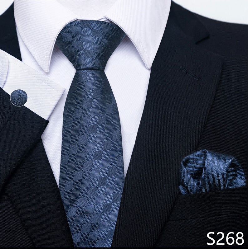 Men's Formal Wear Tie Set with Creative All-Match Scarf and Cuff Buckle - Neon North Clothing