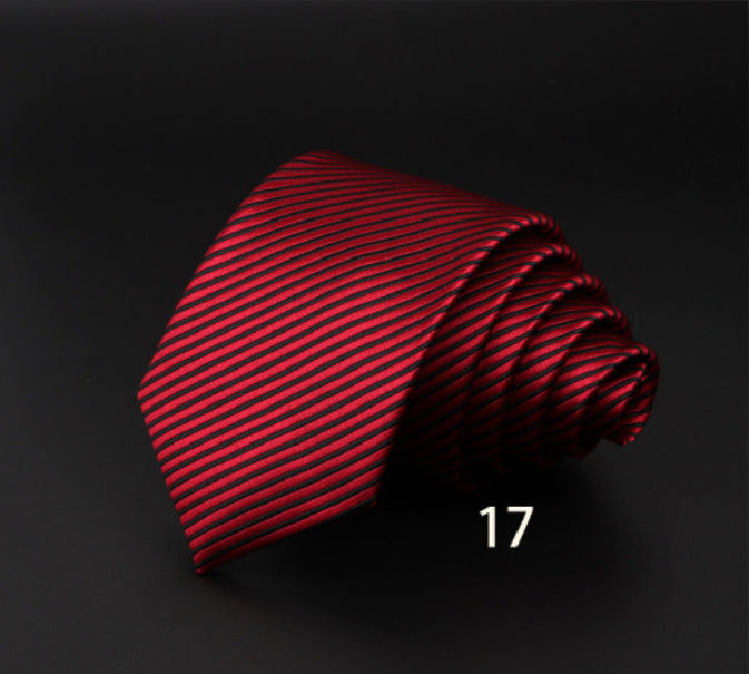 Men's Striped Tie - British Gentleman Polyester Fiber Collection - Neon North Clothing