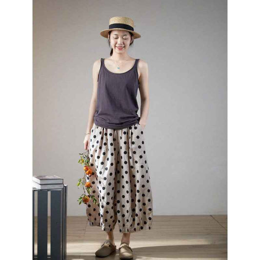 Loose-fitting Plus-size Cotton-linen Harem Pants for Women