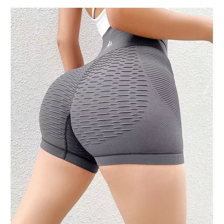 Grid Design High Waist Fitness Shorts