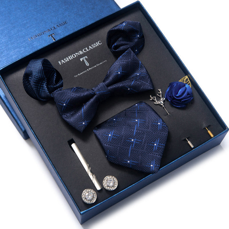 Tie 8-Piece Bow Tie and Necktie Set for Men