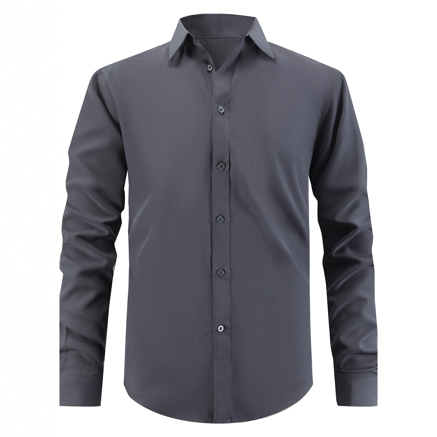 Men's Slim Fit Solid Color Shirt - Simple Regular Fit for Everyday Style