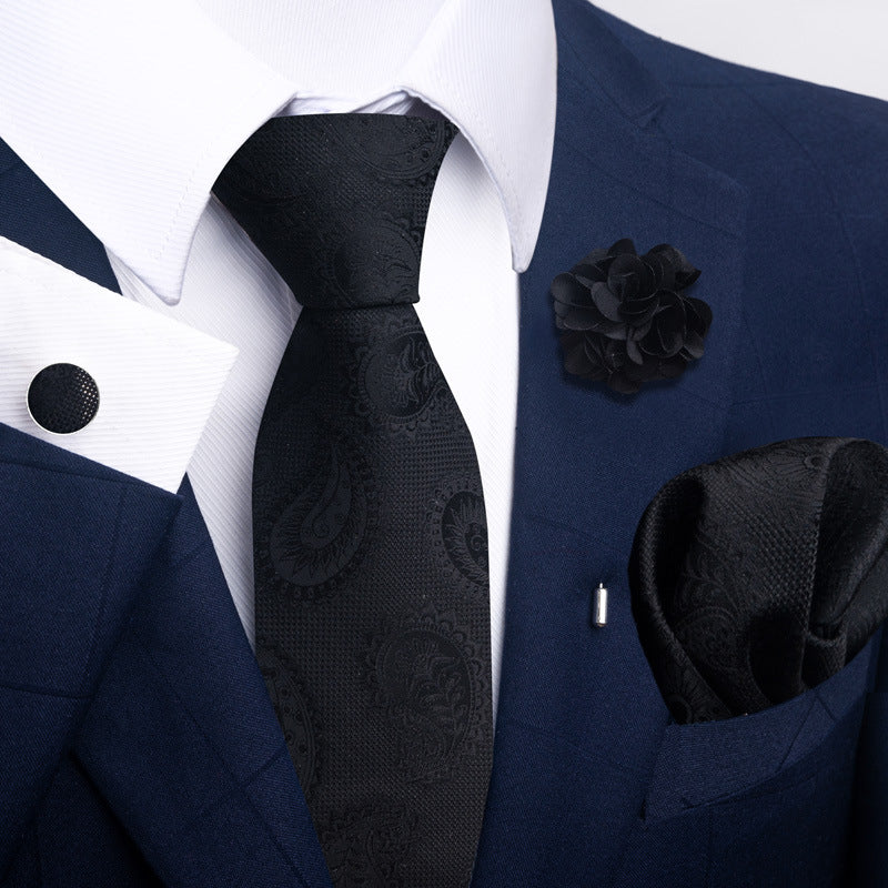 Men's Tie and Pocket Square Set with Pin - 2 Piece Suit Combo - Neon North Clothing