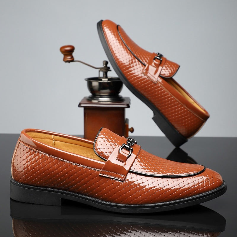 Chaussures de ville minimalistes britanniques pour hommes en cuir