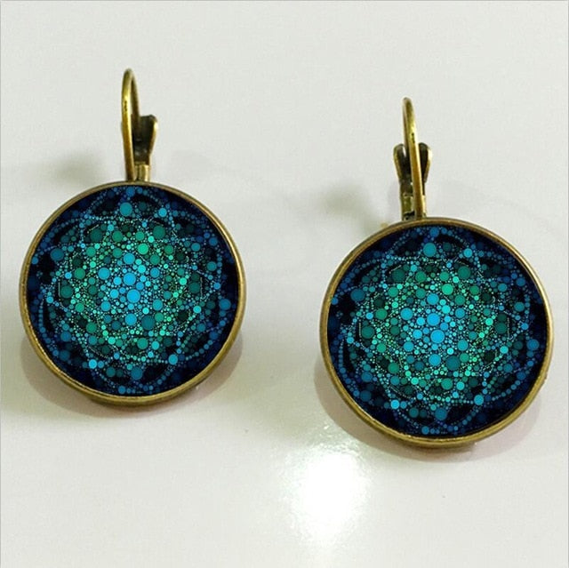 Flower of Life Glass Dome Sacred Geometry  Necklace - Neon North Clothing