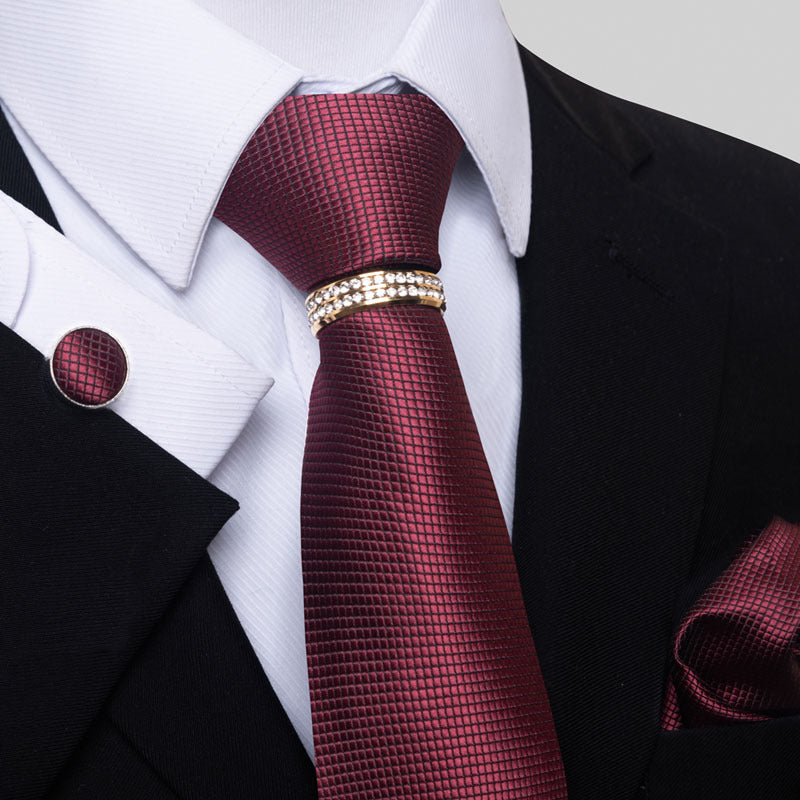 Multi Colored Striped Tie Set with Floral Design for Men - Neon North Clothing