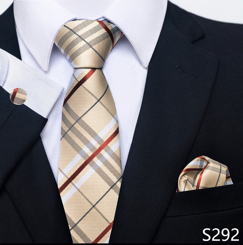 Men's Formal Wear Tie Set with Creative All-Match Scarf and Cuff Buckle - Neon North Clothing