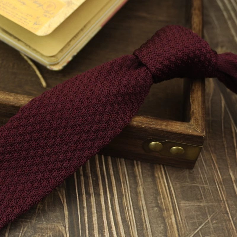 Narrow Woolen College Style Knitted Tie - Perfect Narrow Knitted Tie for Stylish Looks - Neon North Clothing
