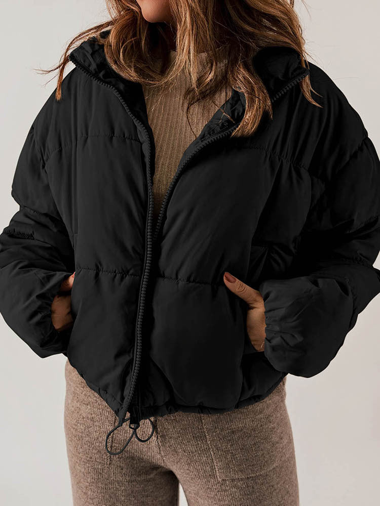 Thickened Warm Leisure Women's Cotton-Padded Jacket with Stand-Up Collar