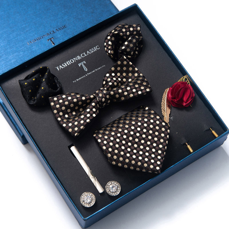 Tie 8-Piece Bow Tie and Necktie Set for Men