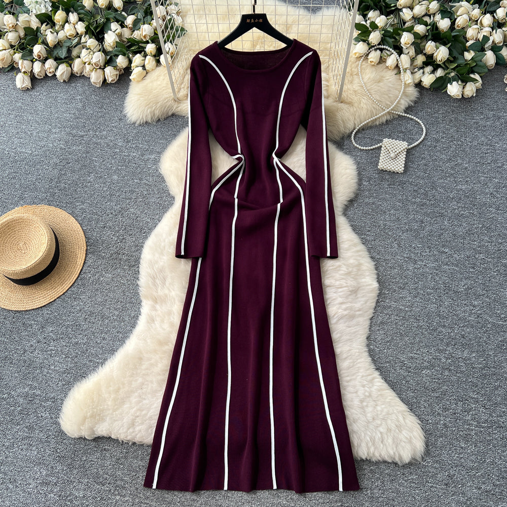 Long Sleeve Sweater Dress with Fitted Waist - Neon North Clothing