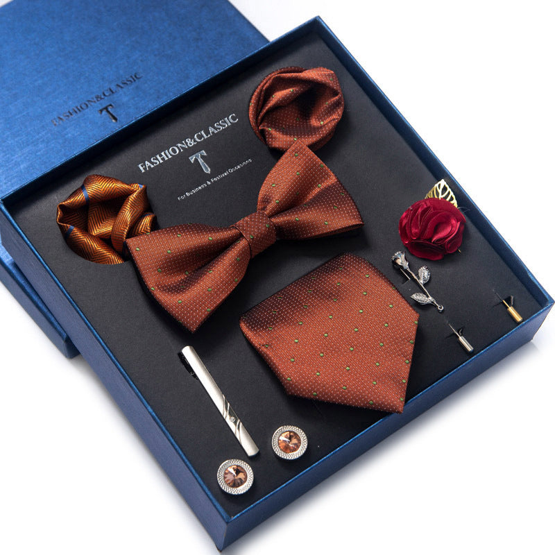 Tie 8-Piece Bow Tie and Necktie Set for Men