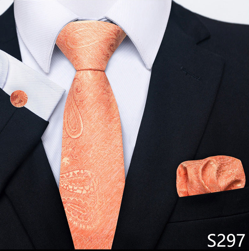 Men's Formal Wear Tie Set with Creative All-Match Scarf and Cuff Buckle - Neon North Clothing