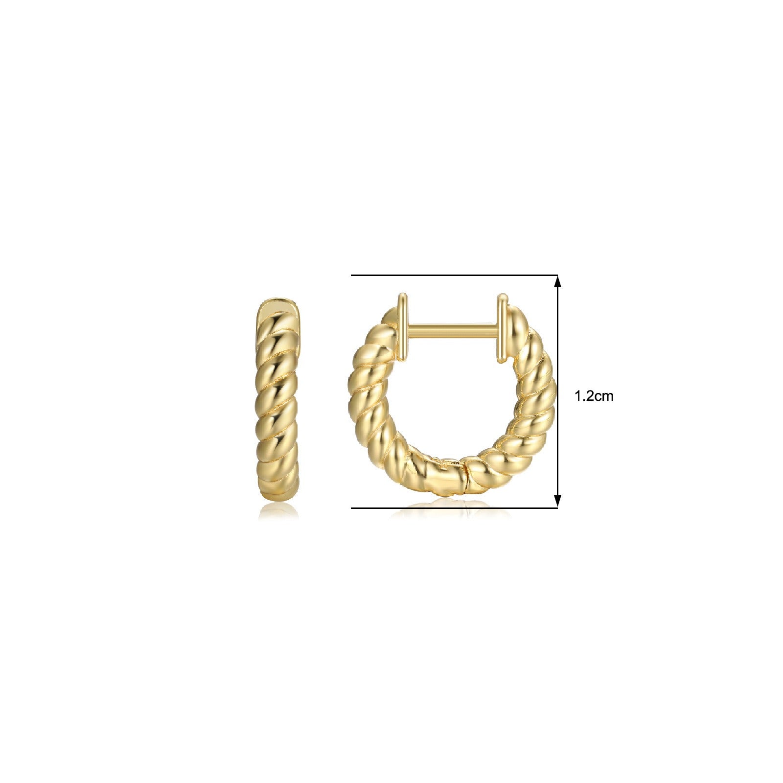 Diamond Inlaid Zircon Fried Dough Twists Circle Ear Button Earrings - Neon North Clothing
