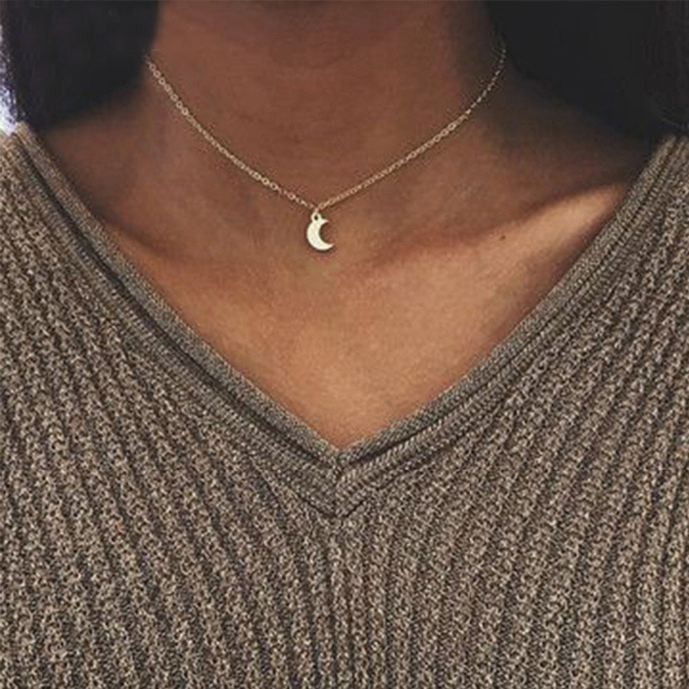 Cute Small Moon Pendant Necklace - Neon North Clothing