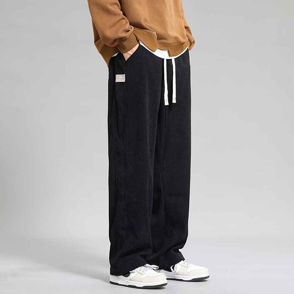 Autumn and Winter Lights High Street Fashion Men's Pants - Casual Straight Flow Wide Leg Long