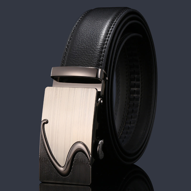 Mens Leather Belt Automatic Buckle - Genuine Leather for Comfort and Style - Neon North Clothing
