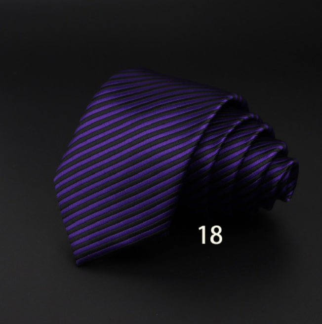 Men's Striped Tie - British Gentleman Polyester Fiber Collection - Neon North Clothing